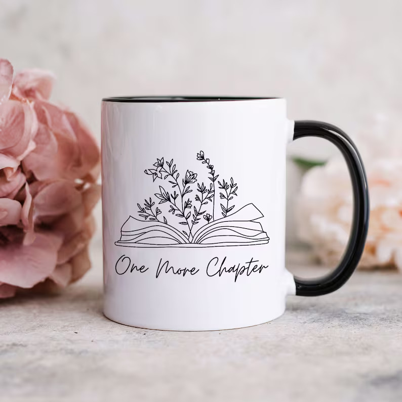 Just One More Chapter Mug Gift for Book Lover Floral Book - Etsy | Etsy (US)