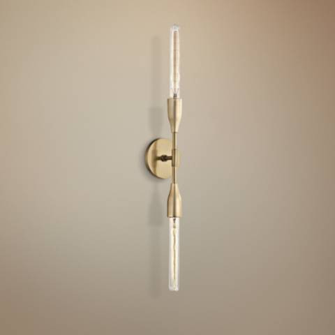 Mitzi Tara 29 3/4" High Aged Brass 2-Light Wall Sconce | Lamps Plus