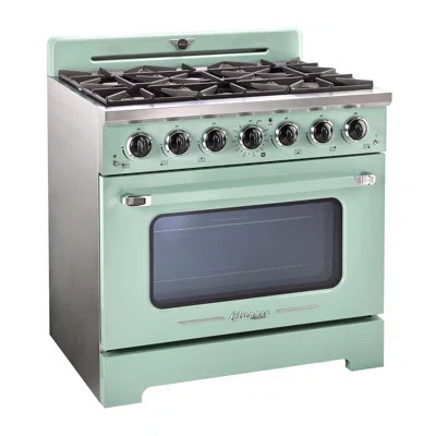 Classic Retro 36" 6-Burner 5.2 cu. ft. Freestanding Gas Range with Convection Oven | Wayfair North America