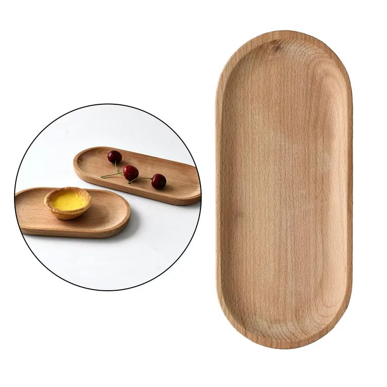 Natural Solid Oval Wood Tray Dish Cheese Snack Fruit Buffet Plates Children Tableware Decorative ... | Walmart (US)