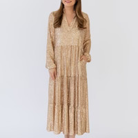 Gold Anne Sequin Maxi Dress | Sail to Sable