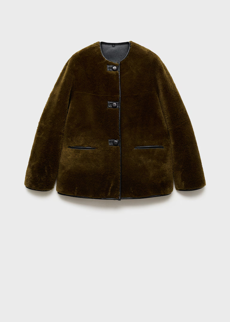 Fur-effect coat with appliqués | Mango (US/MX/AU)