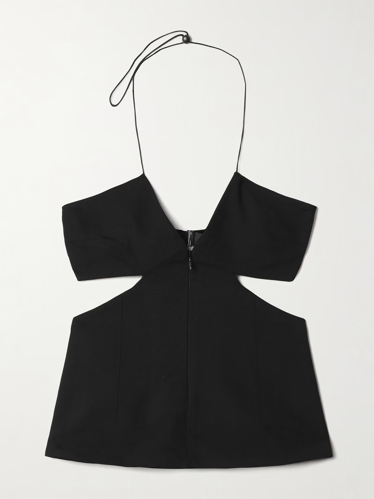 BETTTER - Capote Cutout Wool-blend And Satin Halterneck Top - Black | NET-A-PORTER (US)