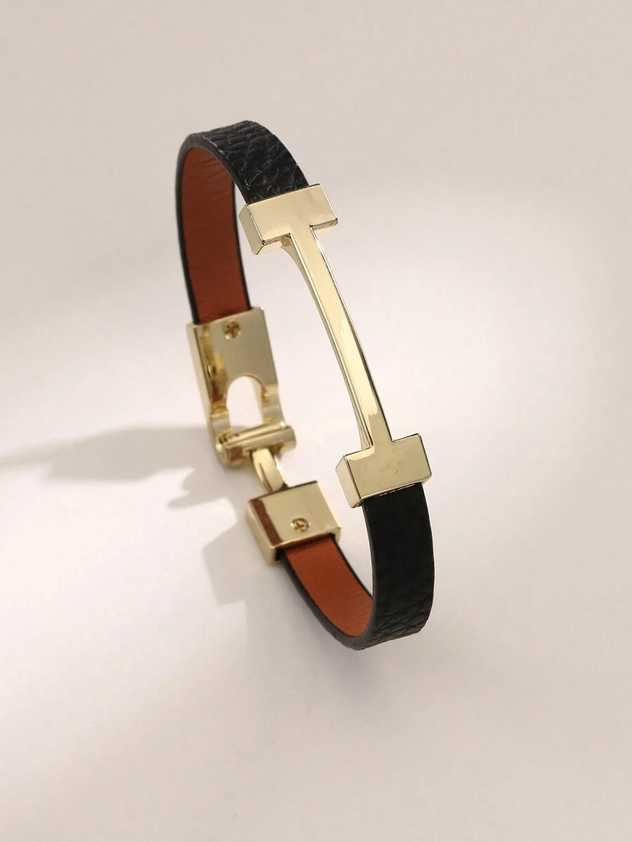 1pc Fashionable Leather Bracelet, High Quality Jewelry, Personalized Party Gift, Daily Wear | SHEIN