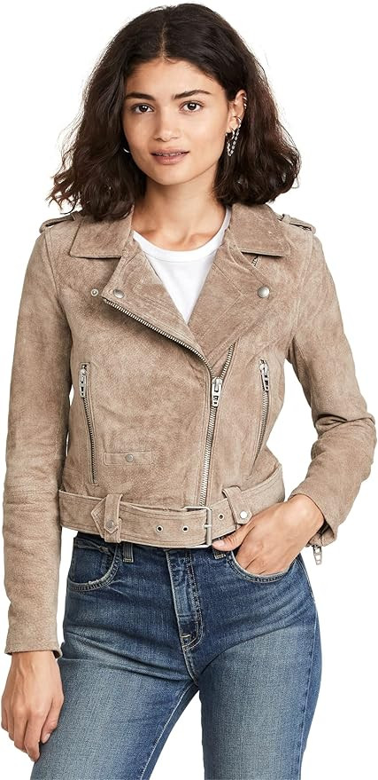 [BLANKNYC] womens Luxury Clothing Cropped Suede Leather Motorcycle Jackets, Comfortable & Stylish... | Amazon (US)
