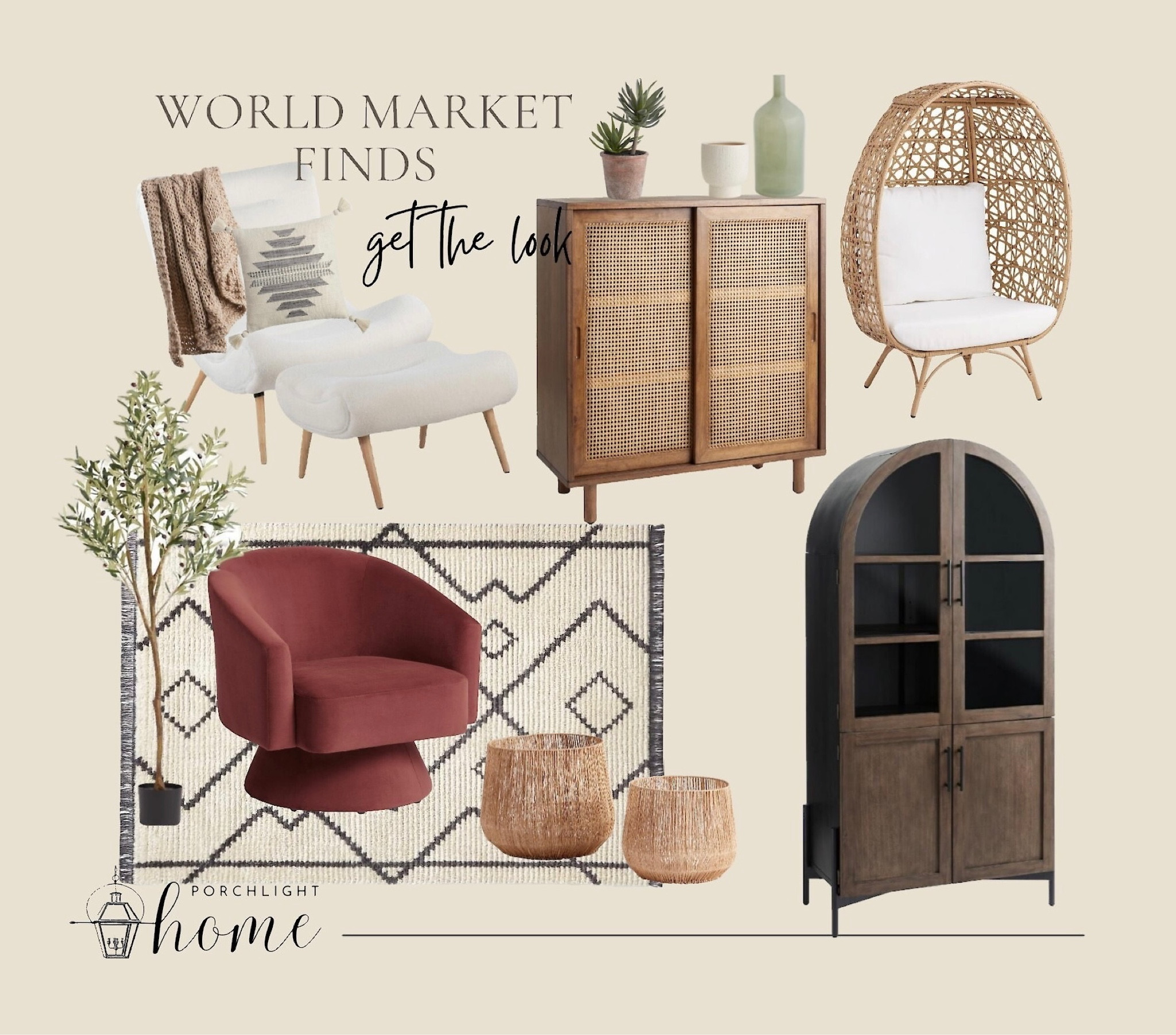 World Market does it again ❤️ Some great finds to compliment any room in your house. Chair, cabinet, baskets, jute, faux tree, Moroccan rug, accessories #world market 

#LTKstyletip #LTKhome #LTKFind