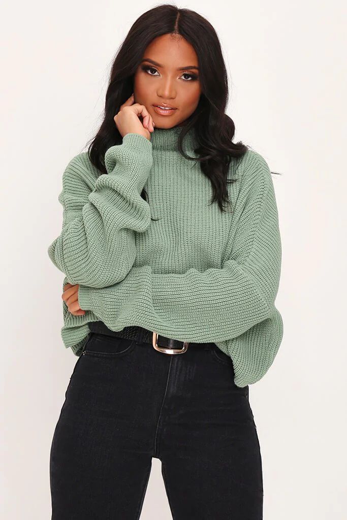 Sage Slouchy Jumper | ISAWITFIRST