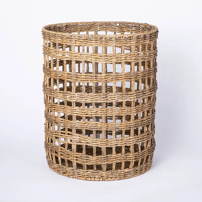 Manmade Outdoor Wicker Basket Beige - Threshold™ designed with Studio McGee | Target
