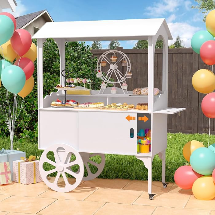 GDLF Candy Cart for Party - Cake Stand - Dessert Cart with Wheels & Storage Cabinet for Wedding, ... | Amazon (US)