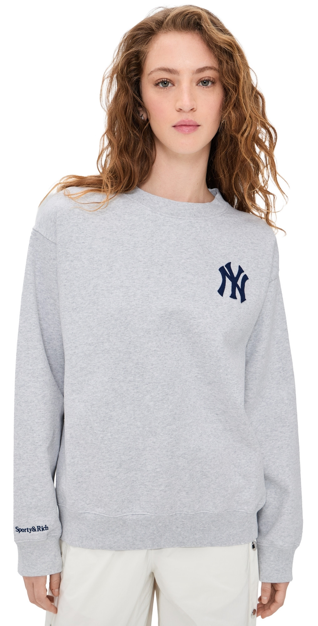 Sporty & Rich Heritage Yankees Pullover Heather Gray L | Shopbop