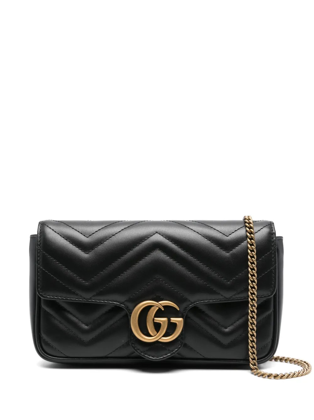 Gucci Mini GG Marmont Cross Body Bag | Black | FARFETCH | Farfetch Global