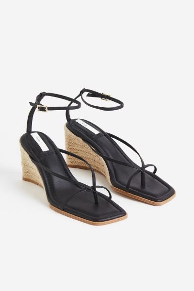 Ledersandalen mit Keilabsatz | H&M (DE, AT, CH, NL, FI)