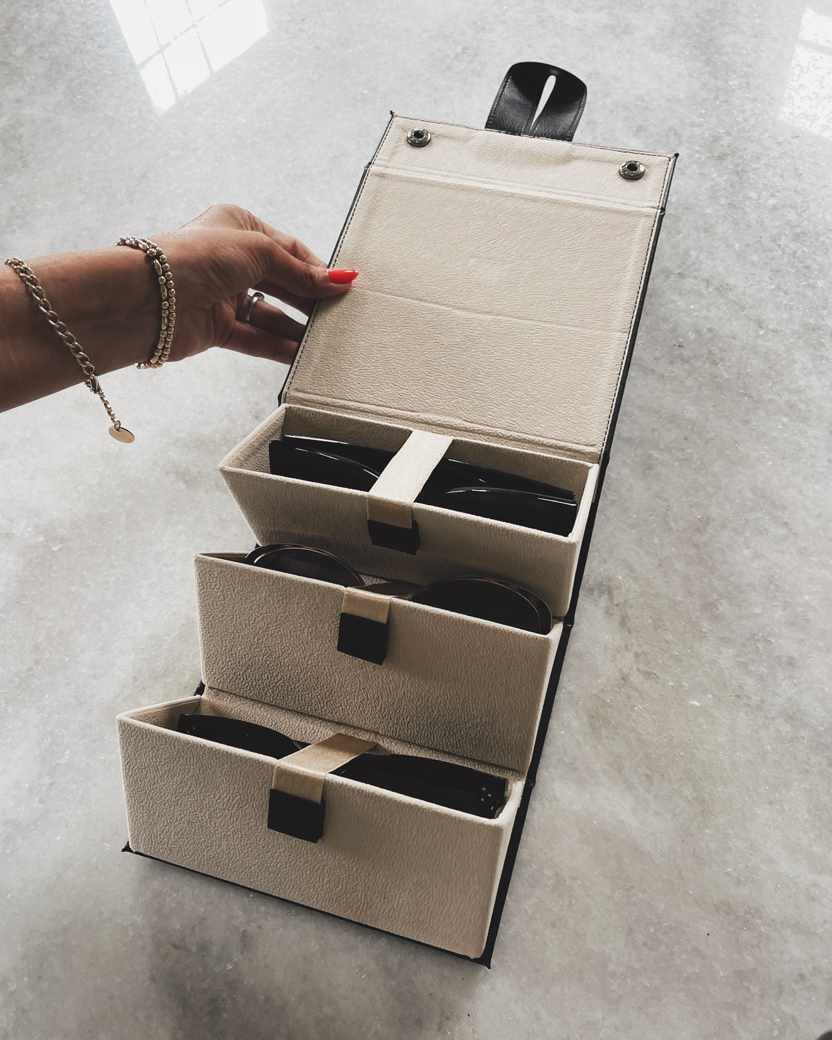 Sunglasses, travel case, gold filled jewelry #StylinbyAylin 

#LTKunder100 #LTKtravel #LTKstyletip