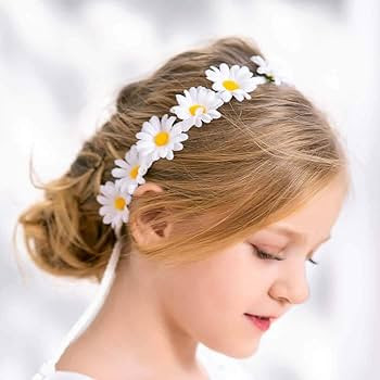 3PCS Fashion Daisy Flower Headband Boho Floral Crown Wreath Headpiece Hair Band Tool Tie Wrap Wre... | Amazon (US)