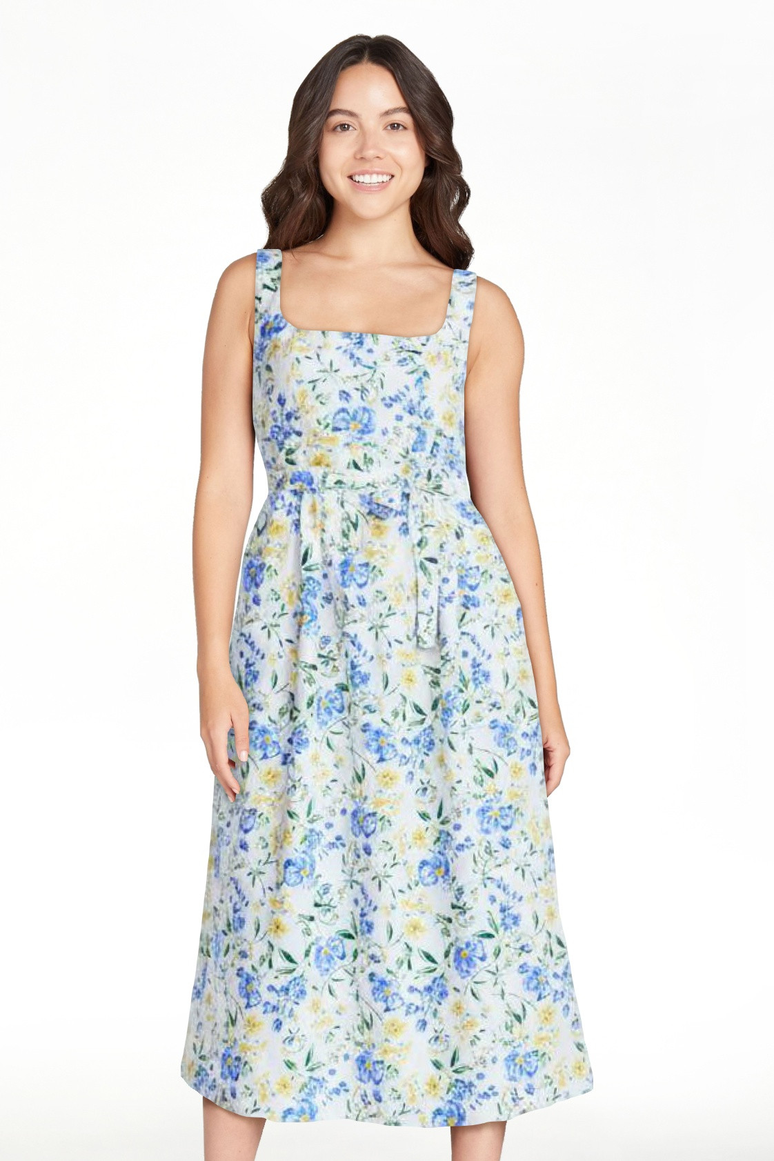Free Assembly Women’s and Women's Plus Sleeveless Belted Cotton Midi Dress, Sizes XS-4X | Walmart (US)