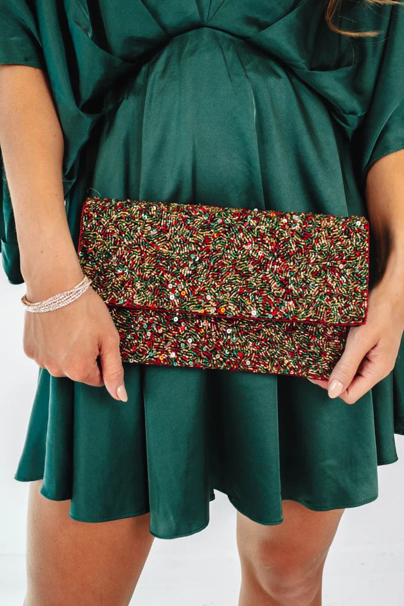 Merry And Bright Beaded Clutch - Black | The Impeccable Pig
