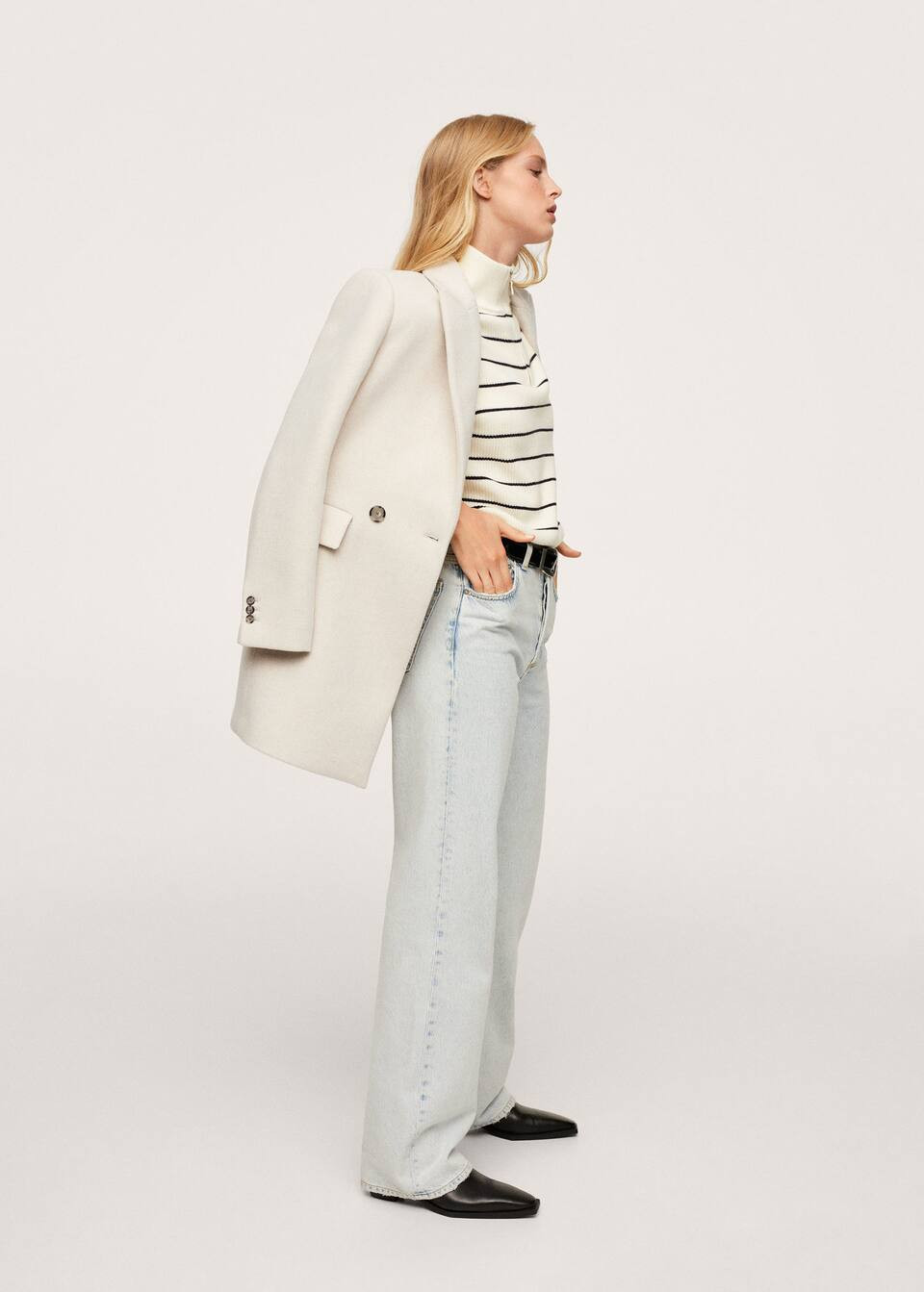 Wool double-breasted coat | MANGO (US)