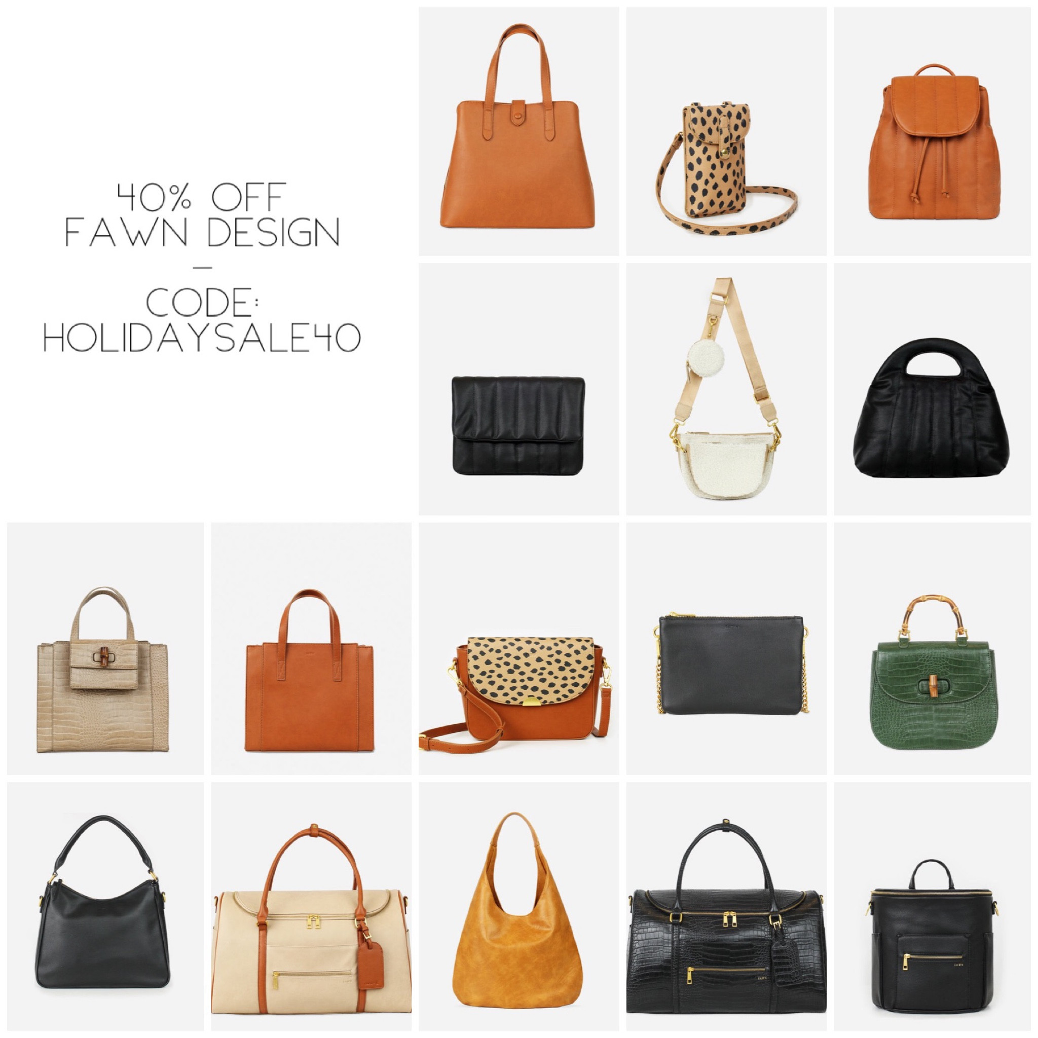 Black Friday all month! 
Fawn Design 
40% off
Code: HOLIDAYSALE40 



#LTKCyberweek #LTKitbag #LTKsalealert