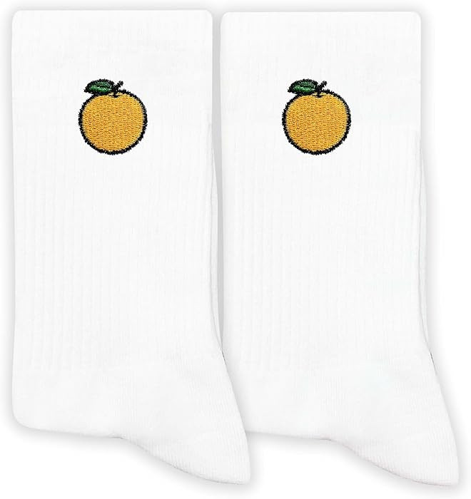 Fruit Embroidered Socks for Men&Women, Cute Fruit Socks Gift for Birthday, Christmas, Fruit Lover... | Amazon (US)