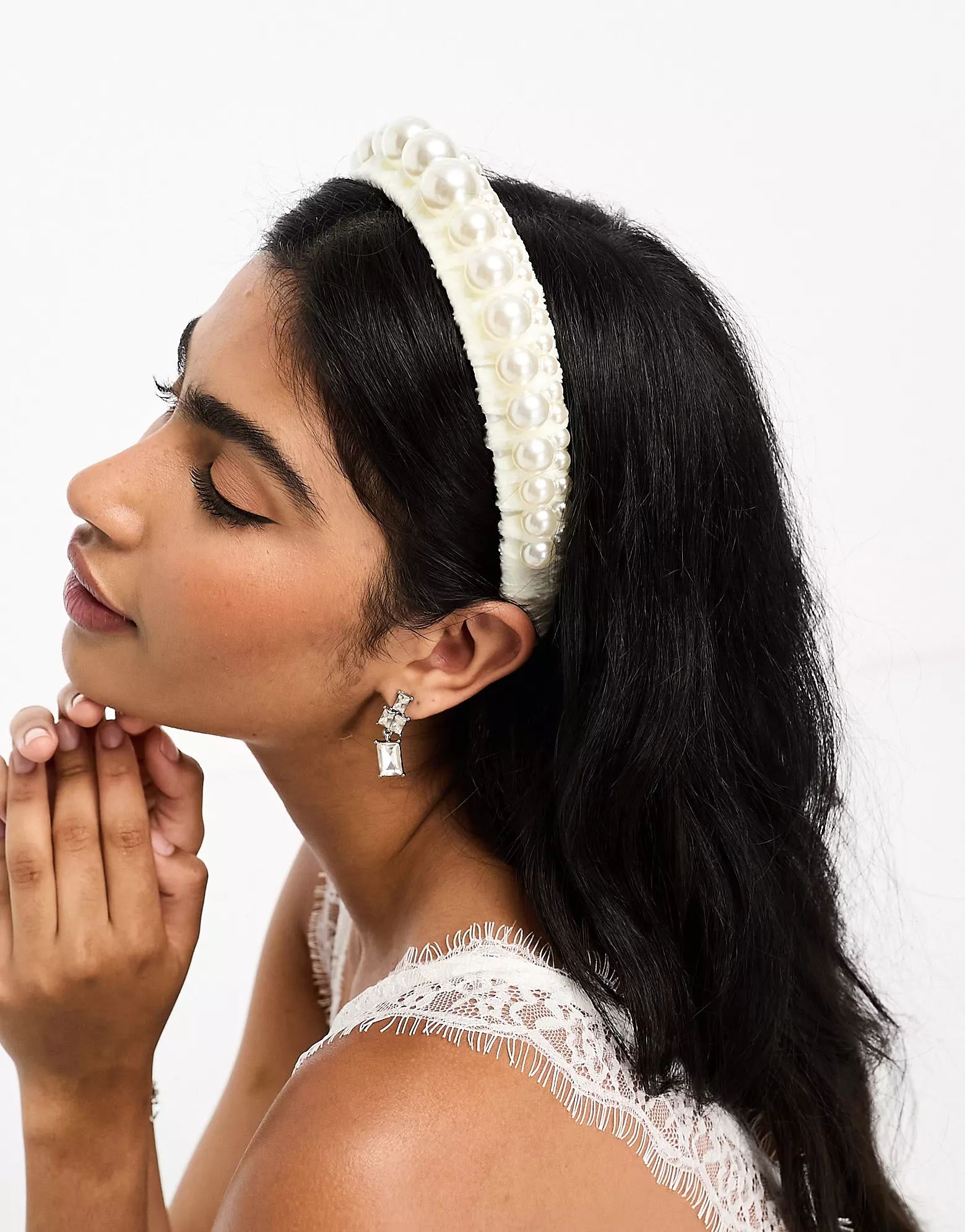 Never Fully Dressed Bridal pearl headband in ivory | ASOS | ASOS (Global)