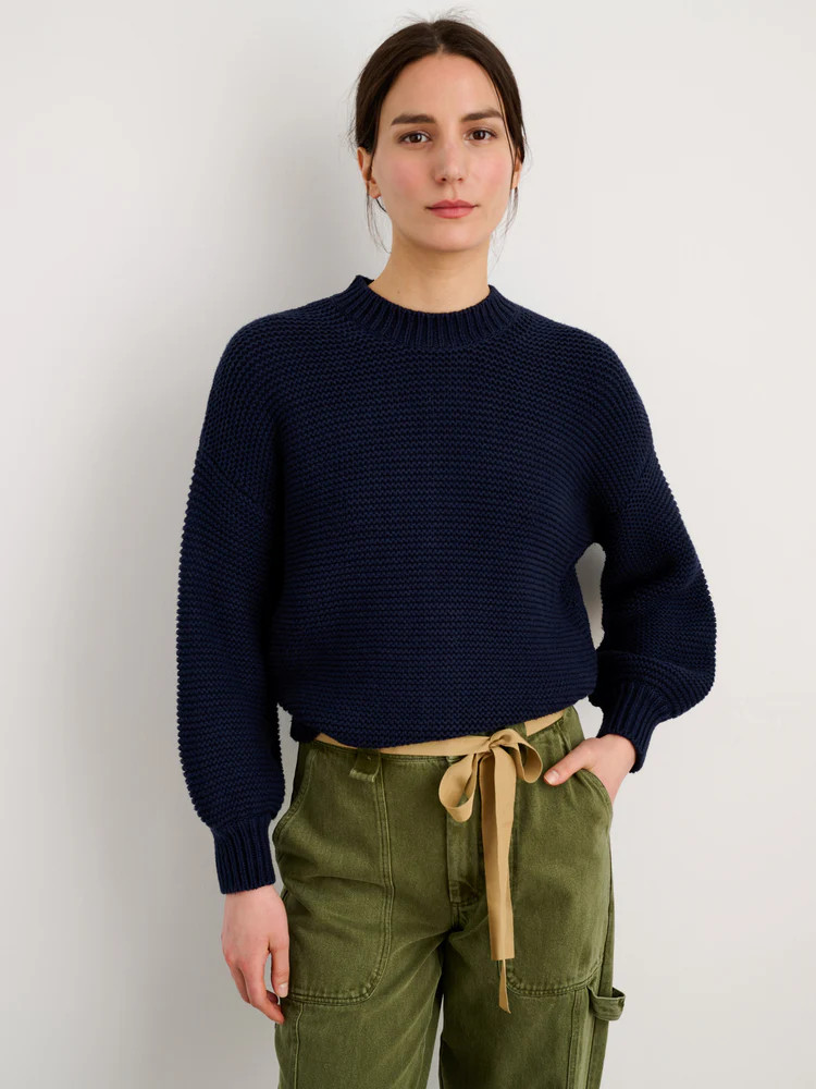 Button-Back Crewneck Sweater | Alex Mill