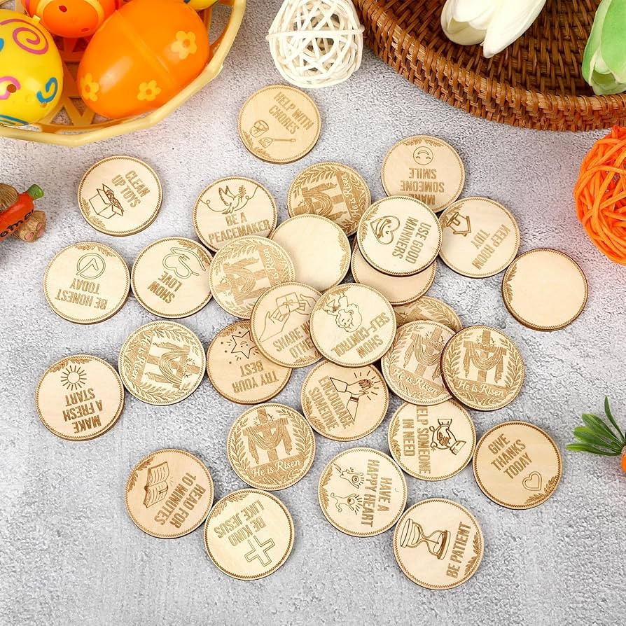 CypherX Easter Good Behavior Tokens – 25 Coins of Goodness & 5 Customizable Blank Tokens | Teac... | Amazon (US)