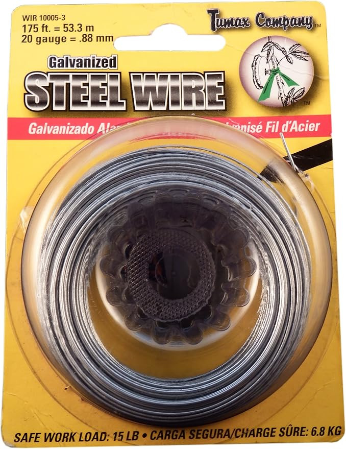 Tumax 20-Gauge Galvanized Steel Wire 175 Feet for Training Vines Roses and Other Climbing Plants | Amazon (US)