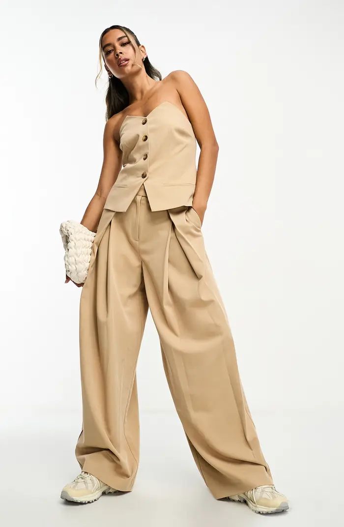 ASOS DESIGN Pleat Front Wide Leg Pants | Nordstrom | Nordstrom