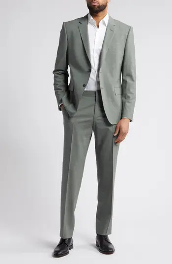 BOSS Huge Stretch Wool Suit in Dark Green at Nordstrom Rack, Size 42 Regular | Nordstrom Rack