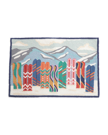 2x3 Colorful Ski Skates Hook Rug | TJ Maxx