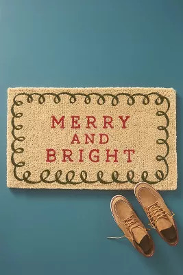 Merry & Bright Printed Coir Doormat | Anthropologie (US)