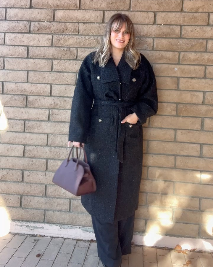 The perfect black tweed coat will dress up any outfit. 

#LTKHoliday #LTKVideo #LTKMidsize