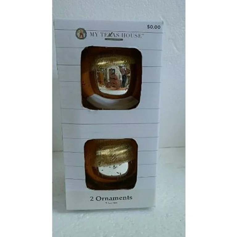 2 Count Gold Ball Christmas Ornaments, 5 in, by My Texas House | Walmart (US)
