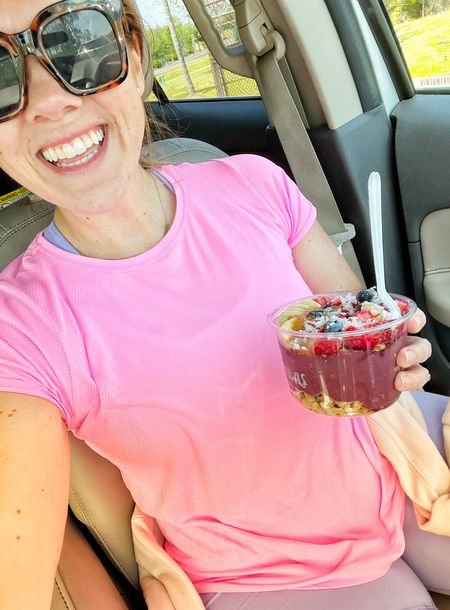 lunch in the school pick up line 💗 I’m currently obsessed with this athletic tee from target. Runs tts and comes in a few colors 

**Shorts are old from Fabletics. Tagged current style and similar ones from Target

#LTKfitness #LTKSeasonal #LTKmidsize