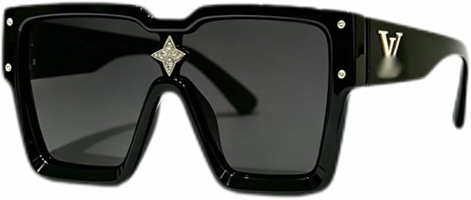 Designer Oversized Square Sunglasses, Unisex Luxury Black UV400 Protection Trendy Fashion Shades ... | Amazon (US)