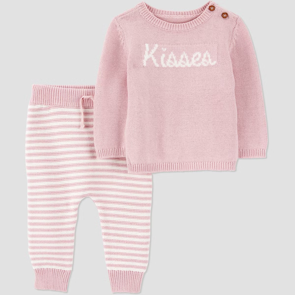 Carter's Just One You® Baby Girls' 2pc Kisses Sweater and Jogger Pants Set - Pink | Target