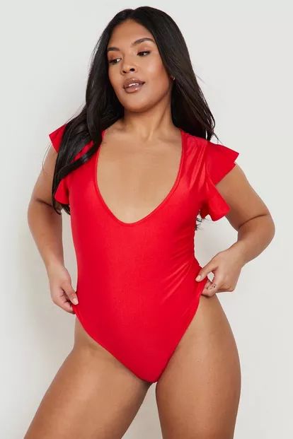 Plus Angel Sleeve Swimsuit | Boohoo.com (UK & IE)