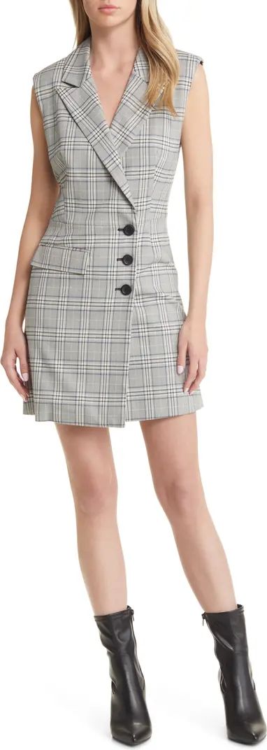 Plaid Side Button Blazer Dress | Nordstrom