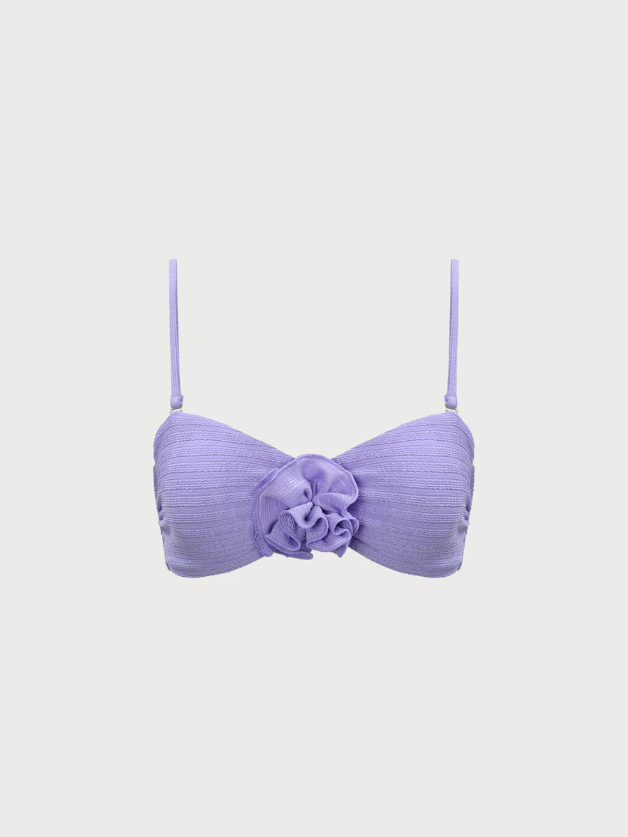 Purple Floral Applique Bikini Top & Reviews - Purple - Sustainable Bikinis | BERLOOK | BERLOOK