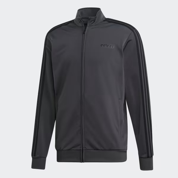 adidas Essentials 3-Stripes Tricot Track Top - Grey | adidas US | adidas (US)