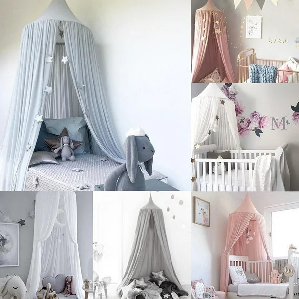 Princess Round Dome Baby Kids Mosquito Net Toddler Bed Crib Canopy Netting Tent | Walmart (US)