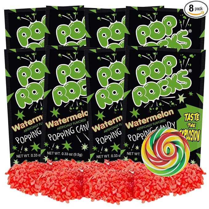 Watermelon Flavored Crackling Pop Rocks, Bulk Sizzling Candies for Present Fillers, Party Favor H... | Amazon (US)