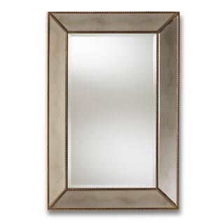 Baxton Studio Medium Rectangle Antique Gold Contemporary Mirror (36 in. H x 24 in. W) 150-8869-HD | The Home Depot