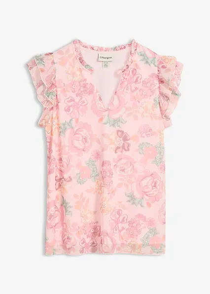 Shirtbluse aus softem Mesh | Bonprix DE