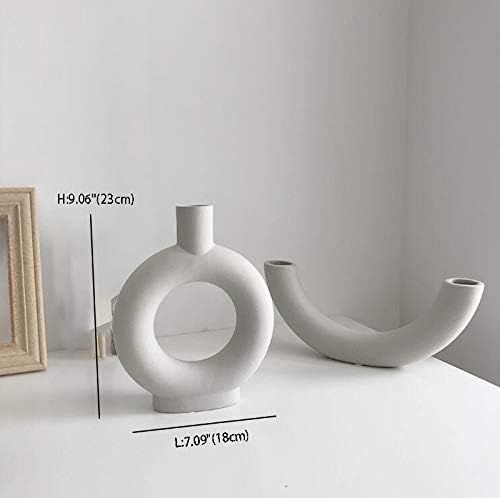 Sunormi Little Gray Ceramic Modern Arts Vases Minimalist Abstraction Flowers Vase Decoration for Liv | Amazon (US)