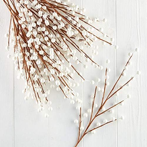 White Artificial Berry Sprays | Set of 12 Sprays for Holiday and Home Décor | Amazon (US)