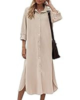 The Drop Women's Fiona Relaxed Linen Midi Shirt Dress | Amazon (US)