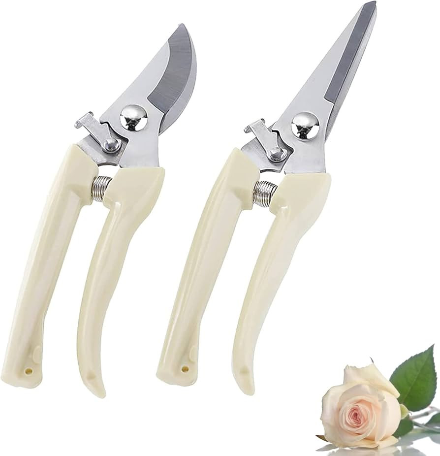 Leize Flower Scissors Set, 2 Pack Premium Thickened Stainless Steel Floral Shears, Strong Pruner ... | Amazon (US)