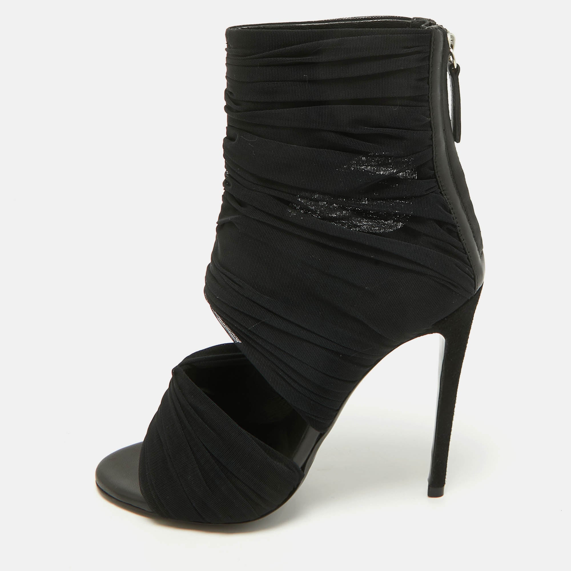 Giuseppe Zanotti Black Fabric Ankle Length Boots | Shop Simon