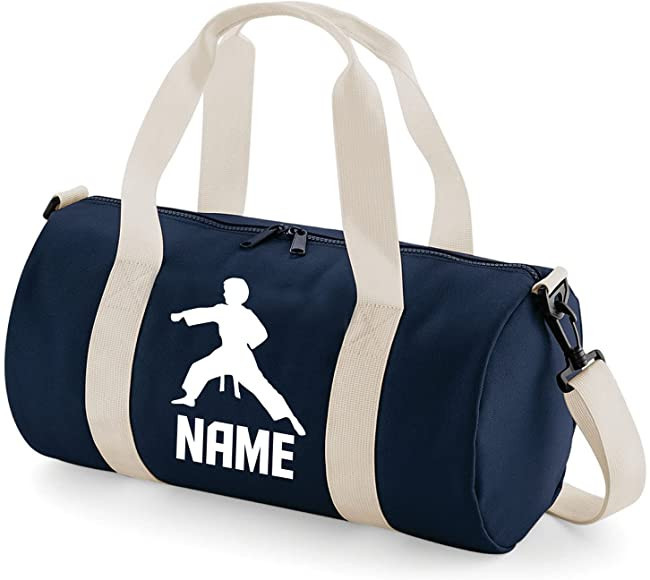 Personalised Karate Barrel Bag Boys Martial Arts Kick Boxing Sports Gym Gift, Midnight Navy/White... | Amazon (UK)
